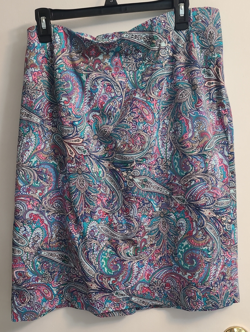 Talbots Women's Classic Modern Stylish Cotton Stretch Paisley Pencil Skirt Sz 18